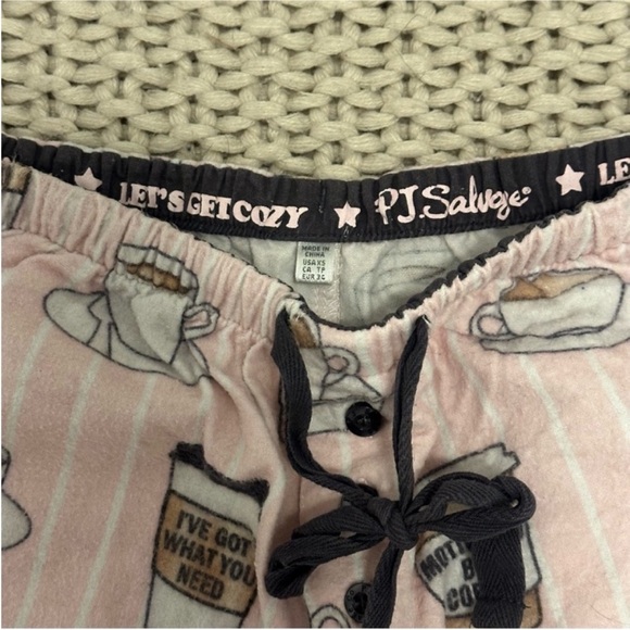 PJ Salvage But First Coffee Flannel Pajama Set - Picture 2 of 4